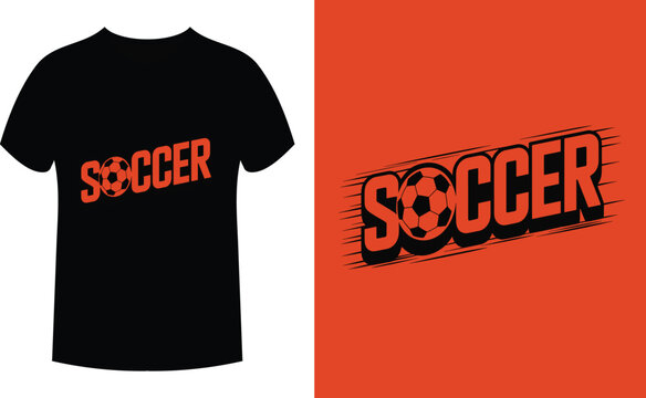 Soccer Word Art T-shirt Graphic Design Vector
