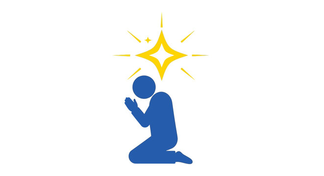 Person Kneeling in Prayer Silhouette.