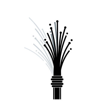 Fiber Optic Cable End Closeup.