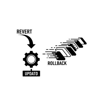 Gear revert rollback update icon.