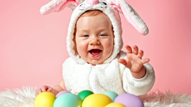 little girl with easter bunny