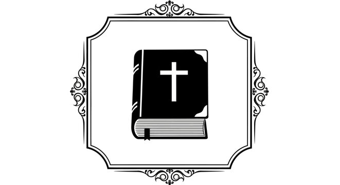 Holy Bible with Cross Symbol.