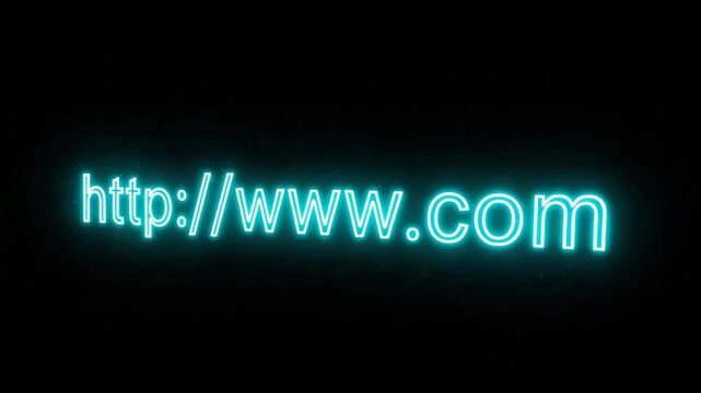 Digital Web URL Address in Vibrant Cyan Blue Color