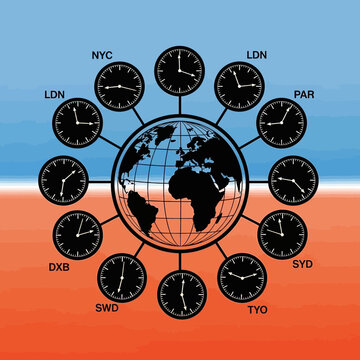 Clocks from around the world.