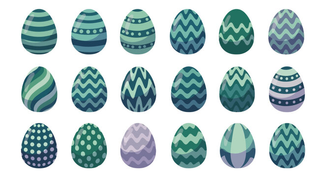 Collection of decorated Easter eggs.