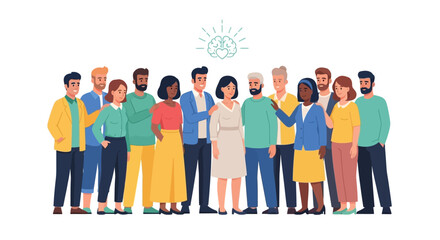 Fototapeta premium Diverse team celebrating success with clock vector illustration flat design