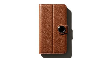 Naklejka premium Premium brown leather phone case stylish protective wallet cover for mobile devices