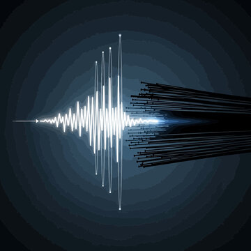 Digital representation of seismic activity and fiber optic cables.
