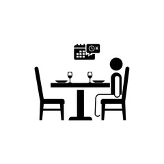Fototapeta premium Person sitting alone at restaurant table.