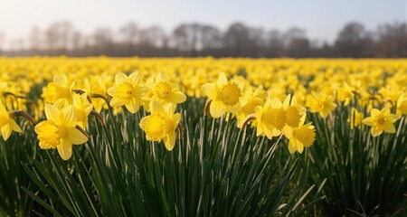 Obraz premium Daffodil flowers in the field 