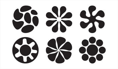 Fototapeta premium Modern flower shape collection geometric floral design vector illustration