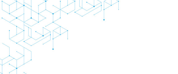 Obraz premium Vector digital hexagonal background geometric elements medical technology with lines and dots