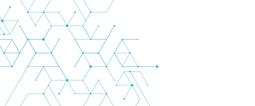 Vector digital hexagonal background geometric  elements medical technology with lines and dots