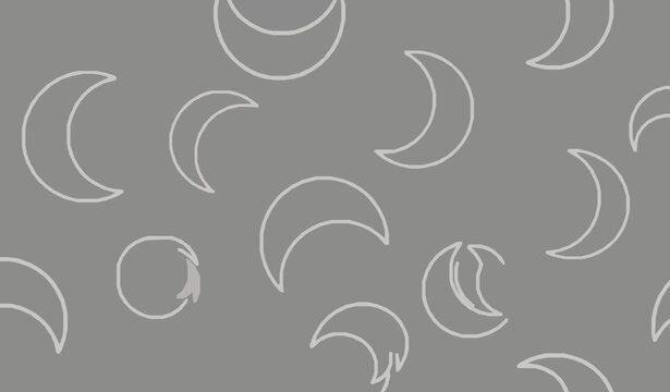Crescent moon pattern islamic outline vector illustration