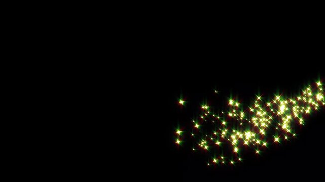 golden twinkling stars line, fast glittering star lines, sparkling starry line effect, blinking cartoon stars, star sparkle vector doodles, black screen. 4k video