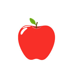 Fototapeta premium A vibrant red apple icon with a green leaf on transparent background