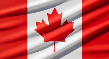 Fototapeta premium Canadian flag waving a symbol of national pride and identity