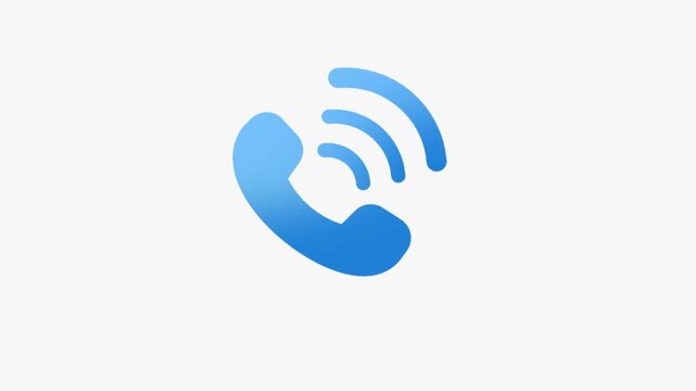 Simple 2D motion graphic animation of a phone icon with ringing effect and smooth pulse movement. Suitable for call notifications, communication concepts, mobile app UI, and digital interface elements