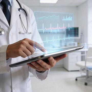 Doctor using tablet