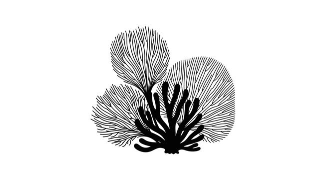 Detailed illustration of sea fan coral.