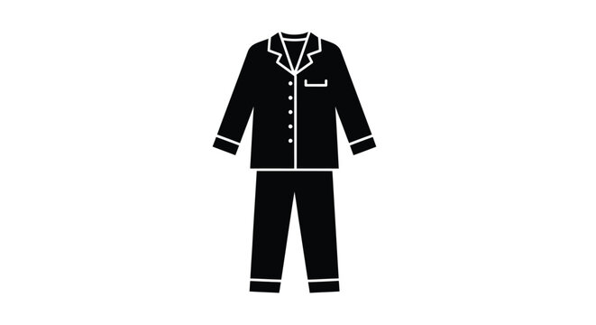 Black pajama set illustration a simple and modern silhouette