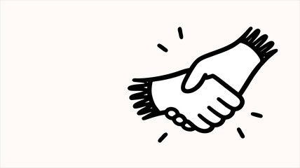 Fototapeta premium Handshake Line Icon Vector – Business Partnership Agreement, Teamwork Collaboration, Deal Success, Trust and Cooperation Symbol Outline Illustration