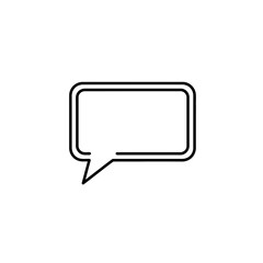 Fototapeta premium Simple speech bubble icon representing communication and dialogue in design.