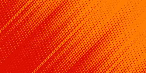 Comic orange background with halftone. gradient in pop art retro style. halftone dotted background. dots pop art comics with summer background © Farrohah