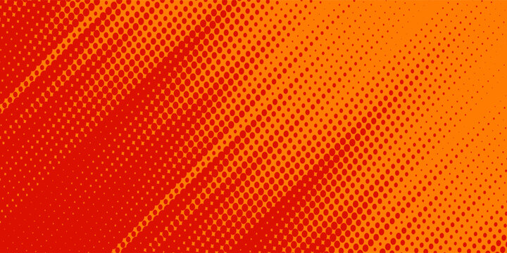 Comic orange background with halftone. gradient in pop art retro style. halftone dotted background. dots pop art comics with summer background
