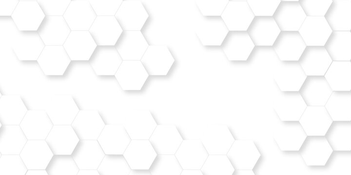 White abstract hexagonal paper background. Luxury White grid Pattern. Futuristic emboss honeycomb mosaic white background. geometric mesh cell texture. modern futuristic wallpaper.