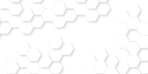 Fototapeta premium White abstract web hexagonal paper background. Luxury White grid Pattern. Futuristic emboss honeycomb mosaic white background. geometric mesh cell texture. modern futuristic wallpaper.