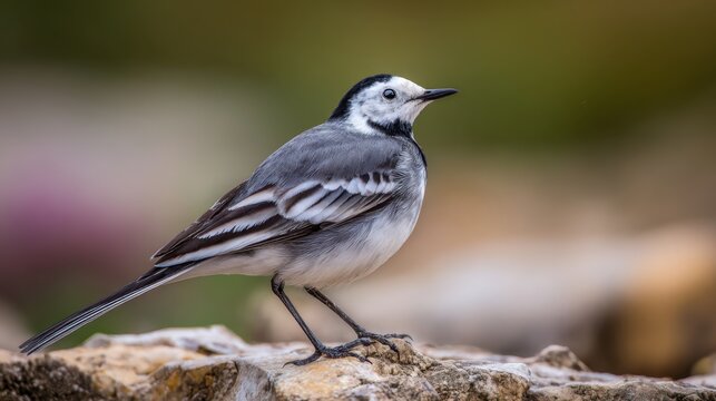 White wagtail in a field.