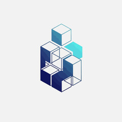 Obraz premium Abstract geometric cube design representing innovation and technology concepts.