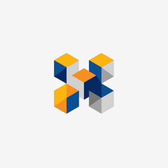 Obraz premium Abstract geometric cubes forming a modern and stylish logo design.