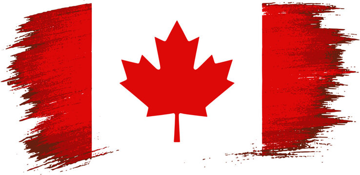 Canadian Flag Brush Stroke Canada Paint Style Design