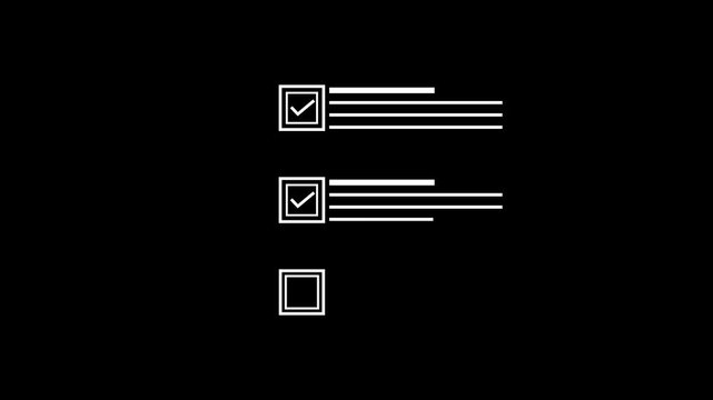 A minimalist image displaying three checkboxes two checked and one unchecked on a black background