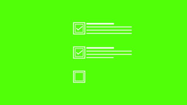 Three white checkboxes on a bright green background two are checked with a white mark