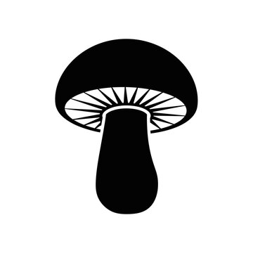 Black and white mushroom illustration perfect for naturethemed designs and projects.