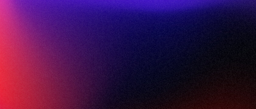 Abstract noisy grainy gradient textured background vector illustration. Minimalist nostalgic blurred backdrop with color gradation of purple, dark blue and black. Wide vintage abstract web banner