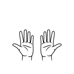 Obraz premium Vector of two hands raised with palms facing forward