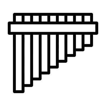 Vector of a pan flute musical instrument with varying pipe lengths.
