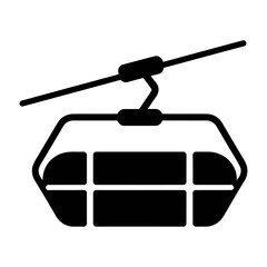 Vector of a cable car with a single overhead wire attached © Rohi