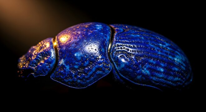 Exquisite Lapis Lazuli Beetle Exoskeleton Piece