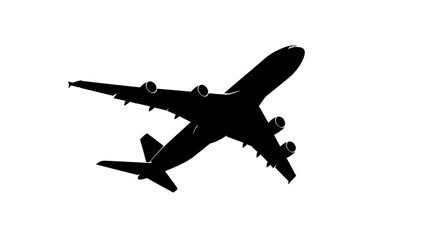 Obraz premium Silhouette of a large passenger airplane flying in the sky.