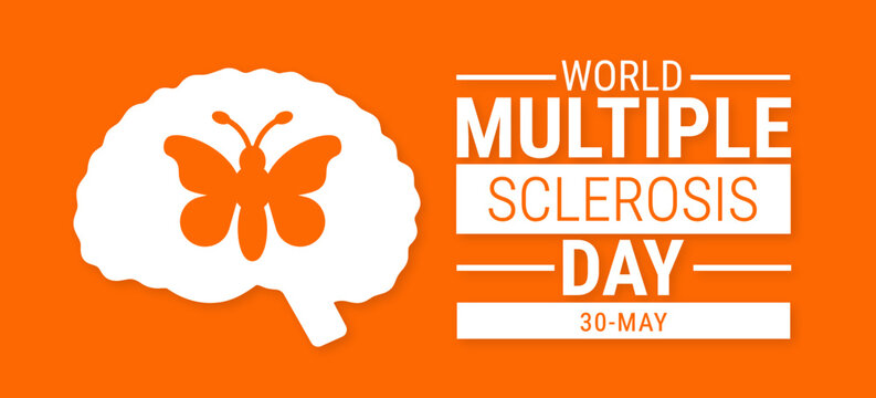 multiple sclerosis day background, banner, card or poster design template is observed every year during May, to raise awareness about the mission. Vector illustration.