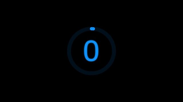 Countdown timer from 5 to 0 seconds real time. Modern flat design of countdown animation isolated on transparent background with alpha channel 10 Seconds Digital Countdown Timer Animation