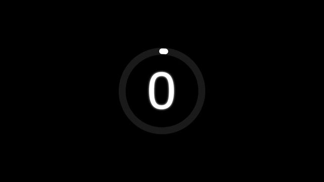 Countdown timer from 5 to 0 seconds real time. Modern flat design of countdown animation isolated on transparent background with alpha channel 10 Seconds Digital Countdown Timer Animation
