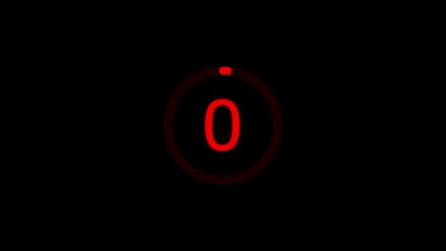 Countdown timer from 5 to 0 seconds real time. Modern flat design of countdown animation isolated on transparent background with alpha channel 10 Seconds Digital Countdown Timer Animation