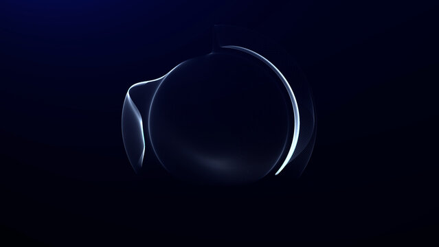 Blue tech sphere with wireframe glow and sleek digital contour. Minimal futuristic orb background with clean depth, elegant light and modern sci fi tone.