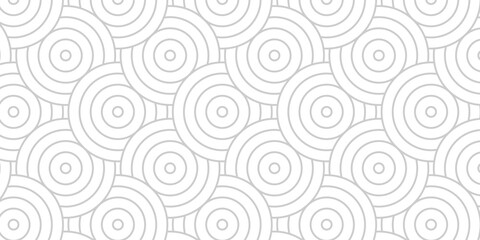 Seamless ornament overlap fabric white pattern circles line fabric curl transparent design. minimal overlapping waves pattern paper waves white geometric retro background.